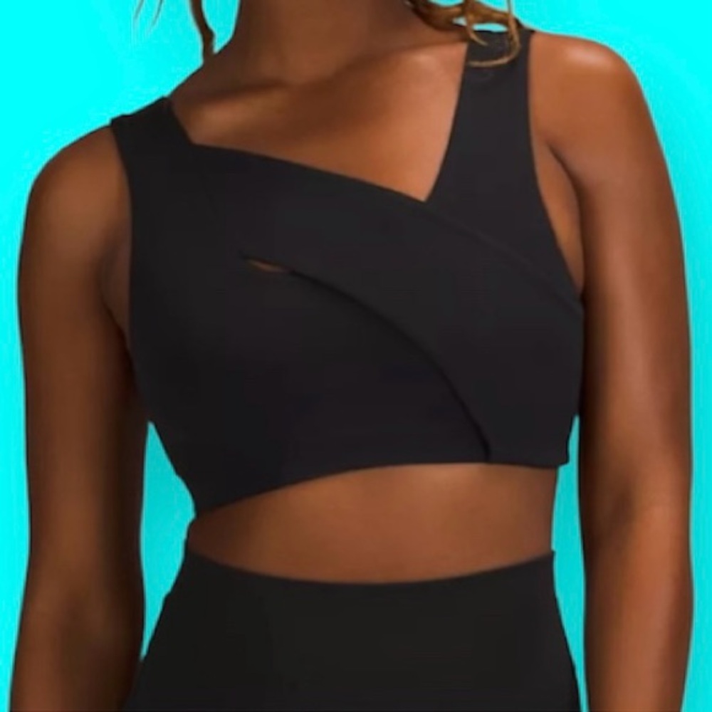 Nulu Cross Front Yoga Bra, Size 6, black